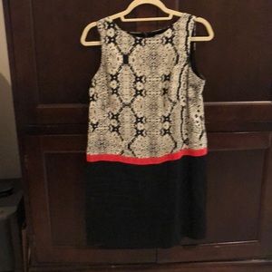 LOFT snake print sleeveless shift dress, 6p